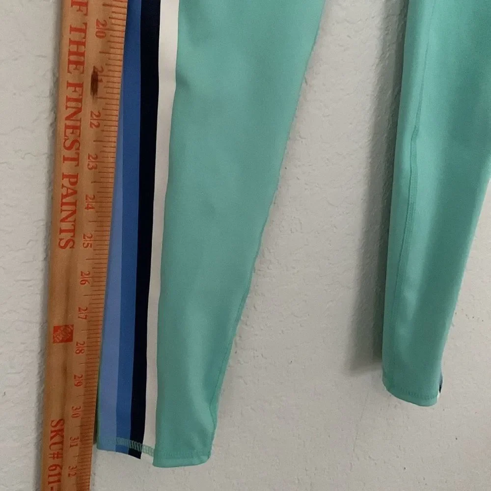 Gap Girls Aqua Leggings with Blue White Stripes Size XL
